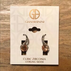 Giani Bernini Silver and Gold Dangle Earrings with Cubic Zirconia